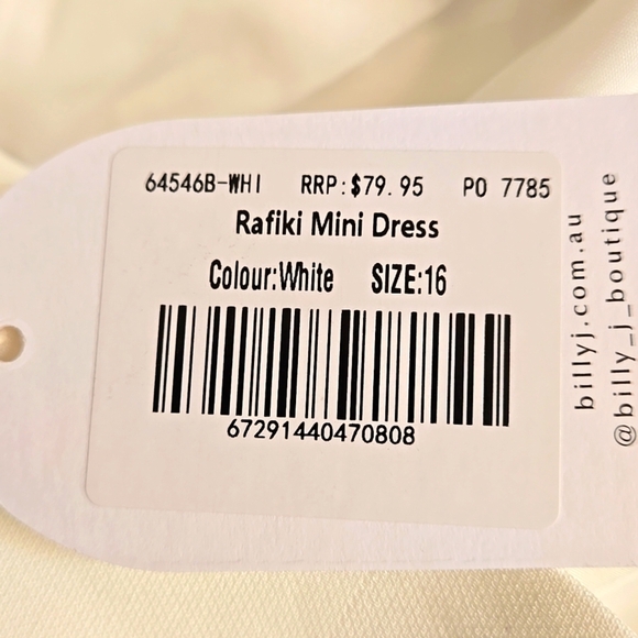 NWT Billy J Rafkiti Mini Dress Size 16 - Picture 4 of 4
